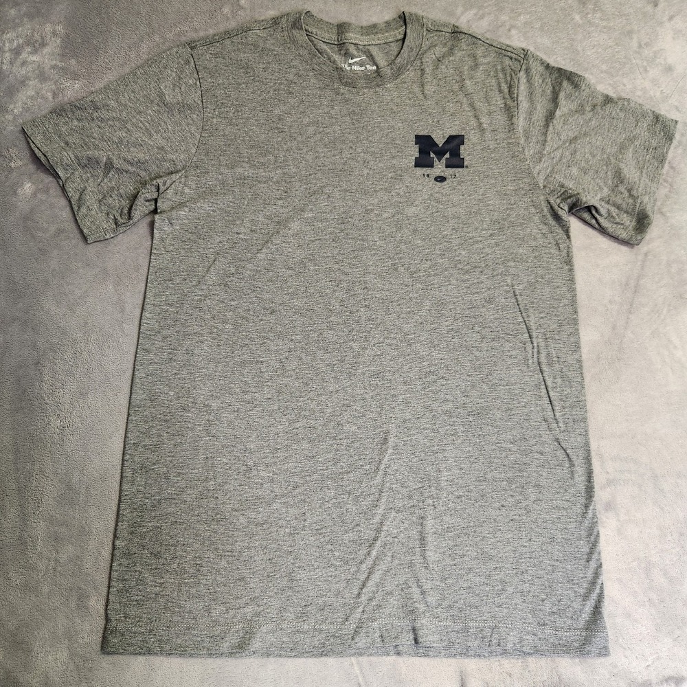 New Nike University of Michigan Wolverines Gray Short Sleeve T-Shirt Men's Small